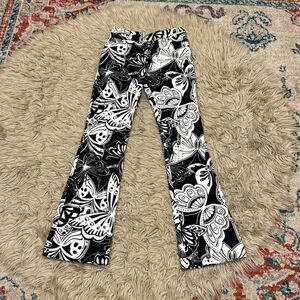 St. John sport floral black and white flare pants size 0